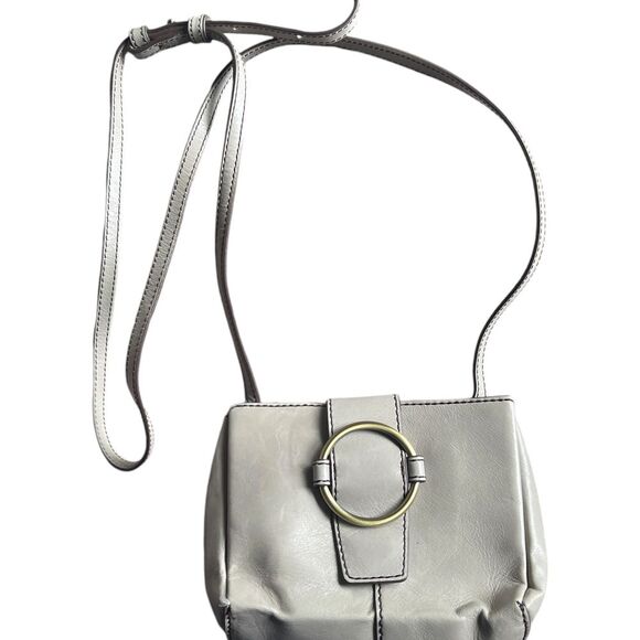 HOBO Handbags - Hobo‎ Elan Small Grey Crossbody
 Bag With Brass Circle Hardware